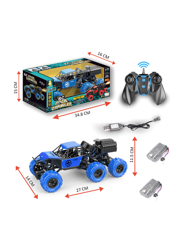 

Kidwala 6x6 Super Climbing Smoke Spray Remote Control Monster Truck, Blue, Ages 6+