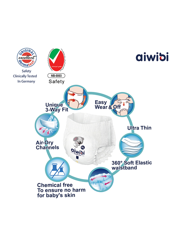 Aiwibi Lovely Thinker Ultra Thin Premium Baby Pants, Size M, 4-10 kg, 48 Count
