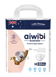 Aiwibi Little Thinker Ultra Thin Premium Baby Diapers, Size M, 5-9 kg, 30 Count