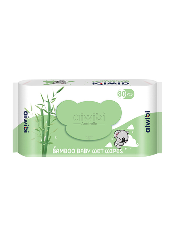 

Aiwibi 80-Piece 100% Bamboo Natural Tea Tree Oil Baby Wet Wipes