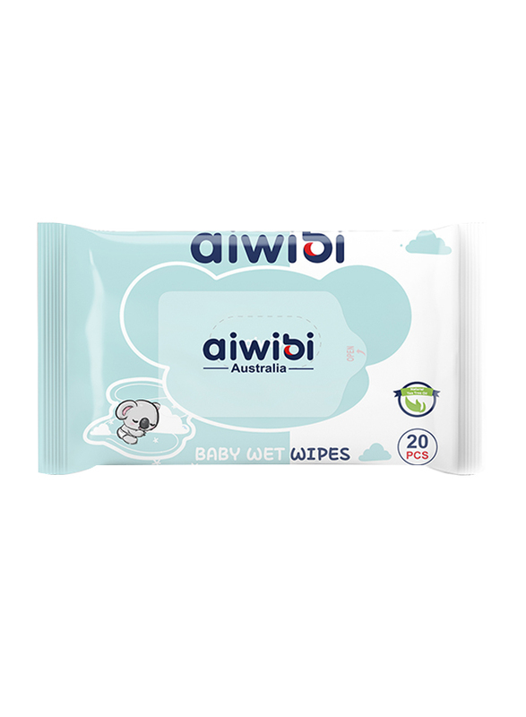 

Aiwibi 20-Piece 100% Skin-friendly Natural Tea Tree Oil Baby Wet Wipes