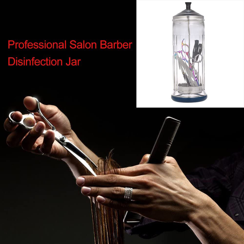 Anself Professional Salon Barber Disinfection Sterilizer Jar, Clear