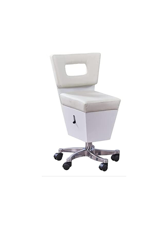 La Perla Tech Luxury Styling Stool with Adjustable Height, White