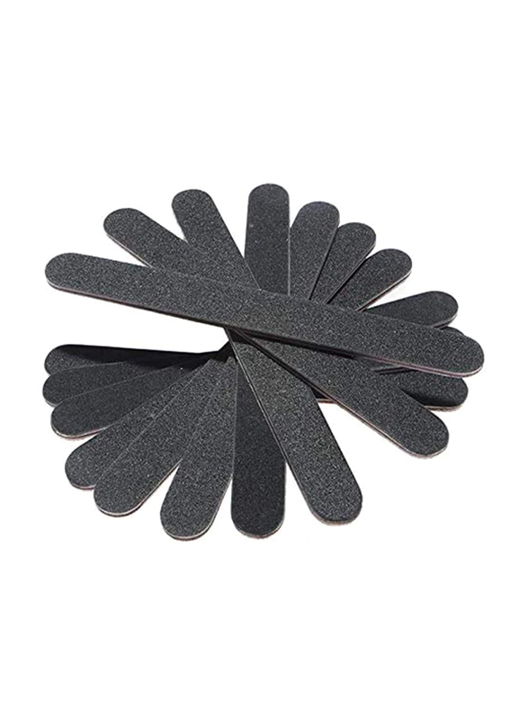 Professional Sandpaper Manicure Pedicure Nail Files, 10 Pieces, Black