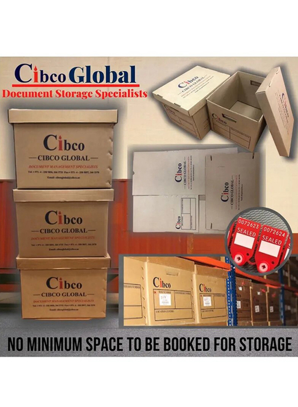 Cibco Document File Storage Box with Lid, A3 Size, 1-Piece, Brown