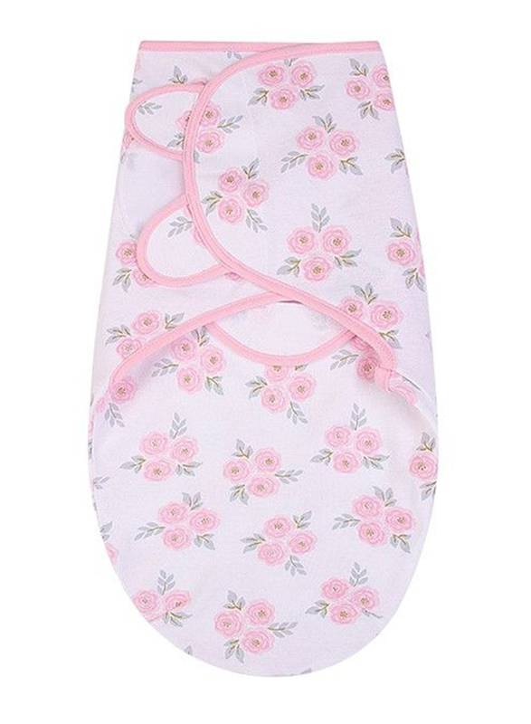 

Hudson Baby Roses Wrap Swaddle Blanket for Baby Girls, 0-3 Months, Pink