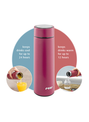 Reer Colourdesign Stainless Steel Vacuum Bottle, 450ml, Berry Red