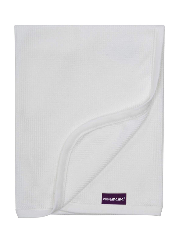 

Clevamama Waffle Weave Cotton Blanket for Cot and Bed, White