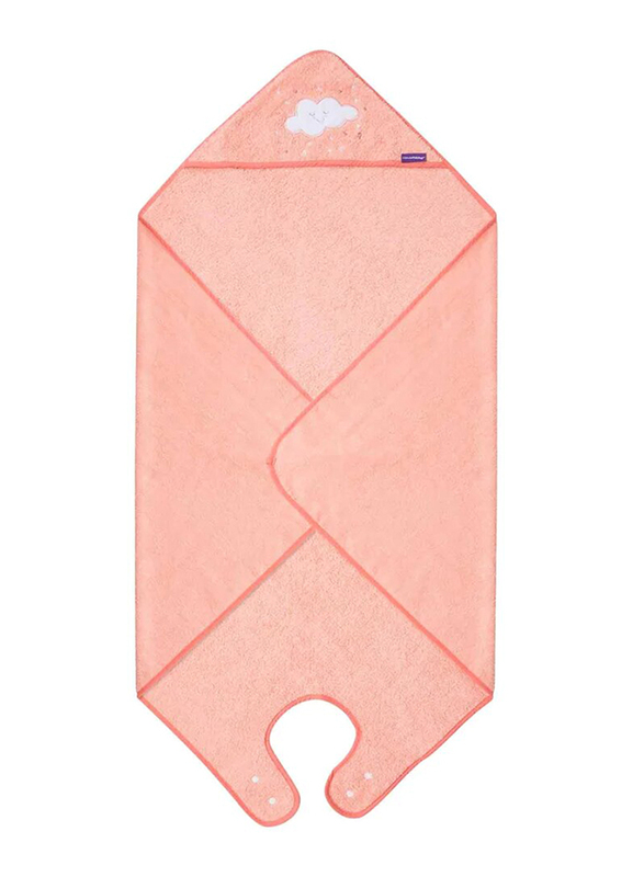 

Clevamama X-Large Soft Cotton Apron Bath Towel for Baby, Coral