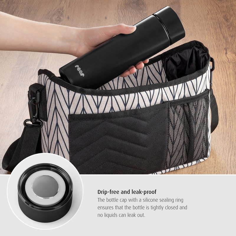 Reer Colourdesign Stainless Steel Vacuum Bottle, 450ml, Black