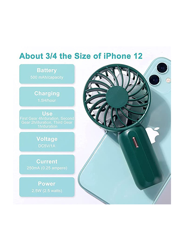 Yuwell Portable Mini Battery Fan, Green