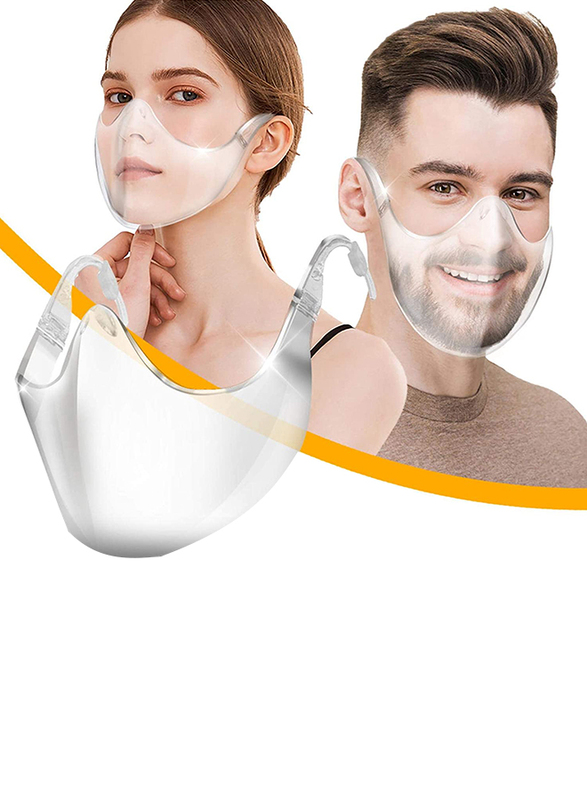 

MedOne Plus Reusable Protective Face Mask, Transparent, 2 Pieces