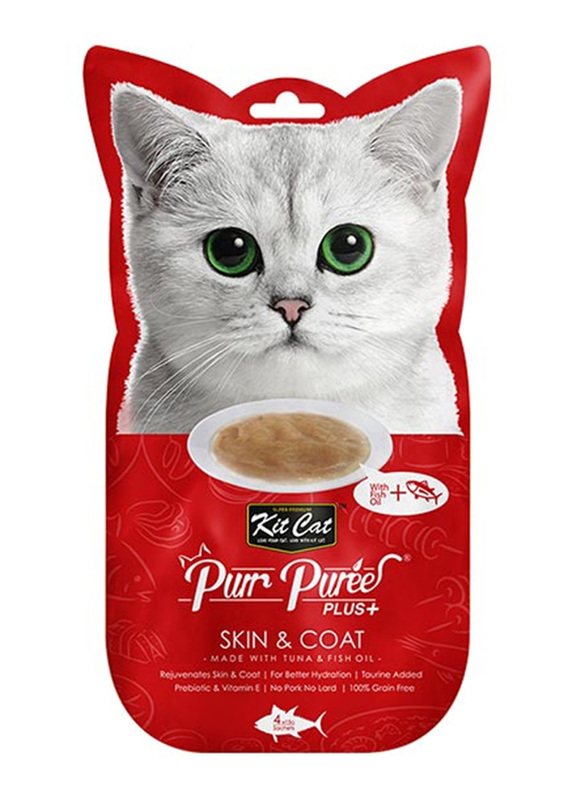 

Kit Cat Pureeplus Skin & Coat Cat Wet Food, 4 x 15g