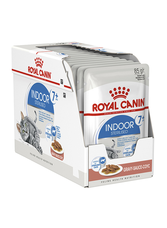 

Royal Canin Indoor Sterilised Gravy Cat Wet Food, 7+ Years, 12 x 85g