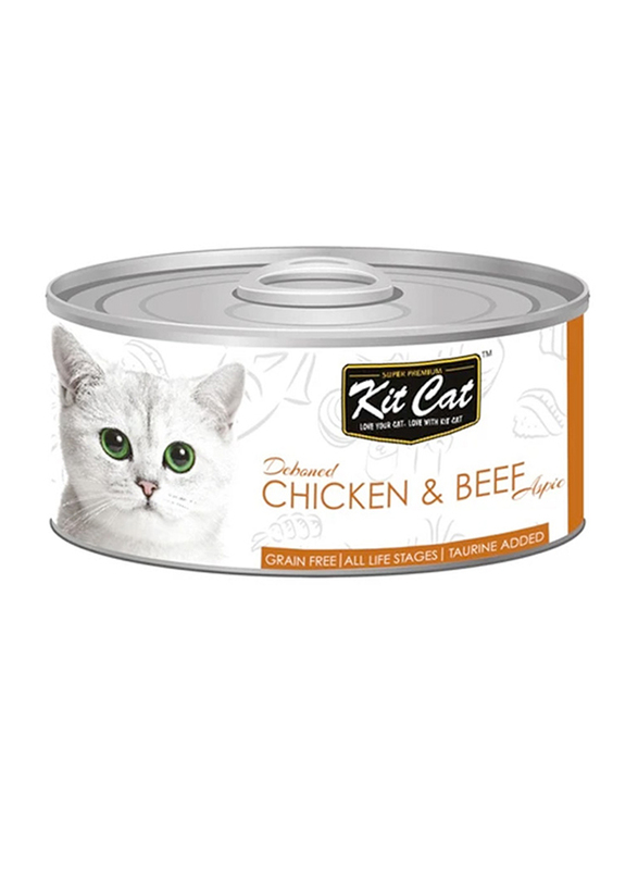 

Kit Cat Deboned Chicken & Beef Cat Wet Food, 80g