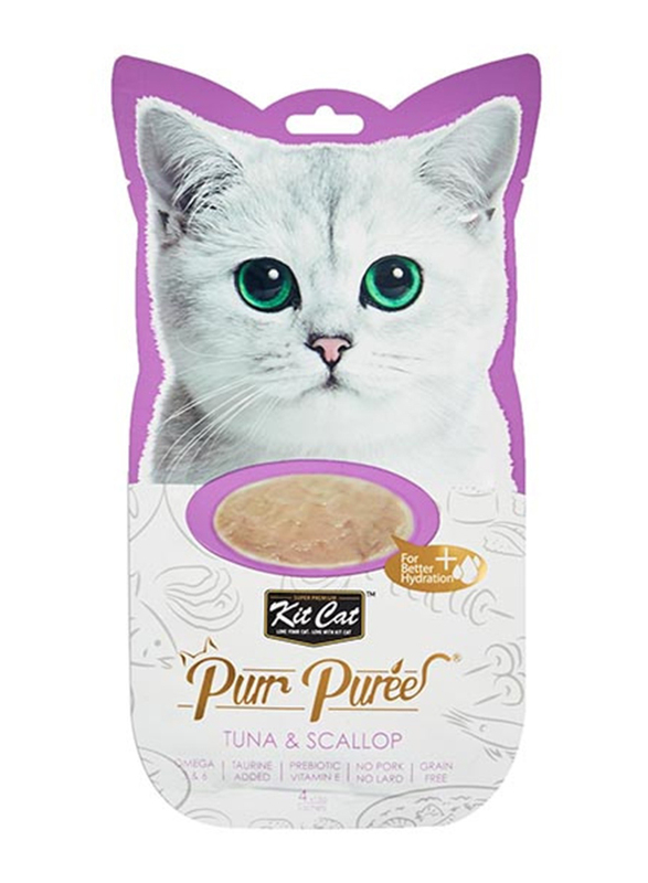 

Kit Cat Puree Tuna & Scallop Cat Wet Food, 4 x 15g