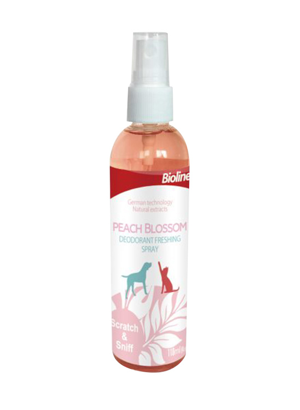 

Bioline Peach Blossom Deodorizing Spray for Cats & Dogs, 118ml, Peach