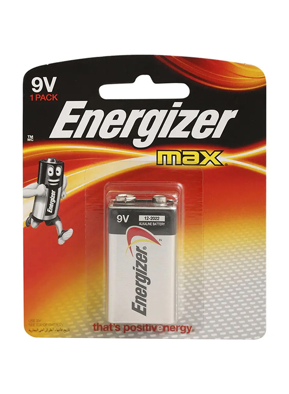 

Energizer 1-Piece Max Alkaline Battery, 9V, Silver/Black