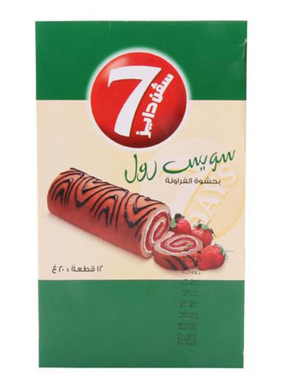 

7Days Swiss Rolls with Strawberry Filling, 12 Pieces x 20g