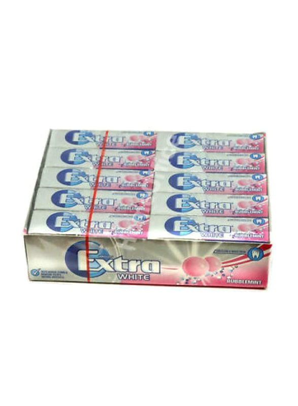 

Wrigley Extra Bubble Mint Flavour Chewing Gum, 30 Packs x 10 Pieces