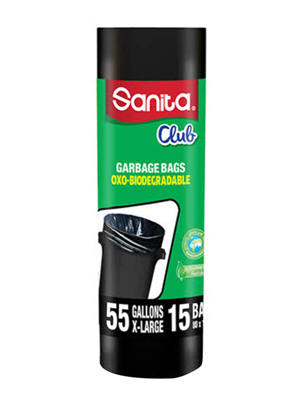

Sanita Club Biodegradable Garbage Bag, 55 Gallons, 15 Bags