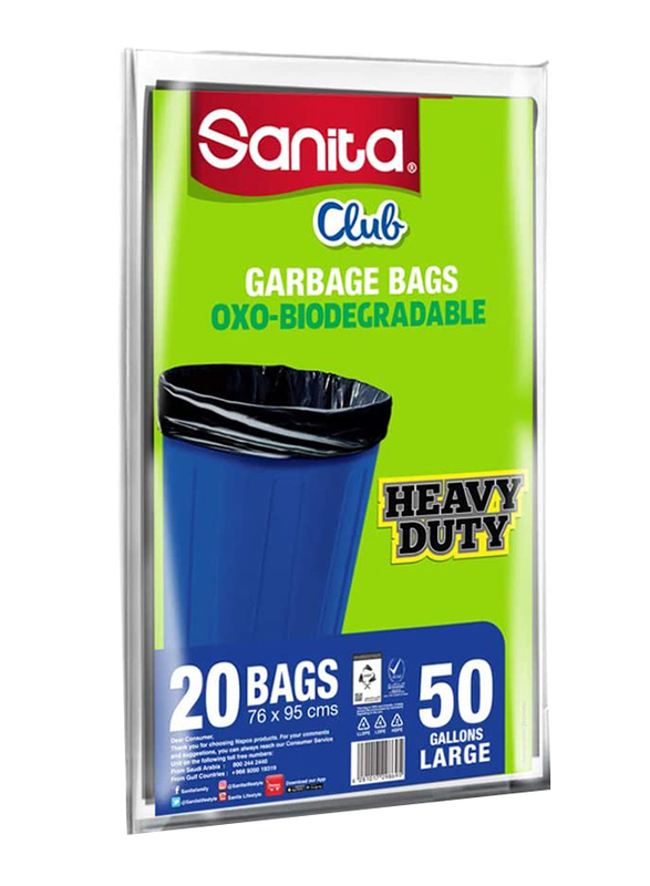 

Sanita Club Garbage Bag, 50 Galloons, 20 Bags