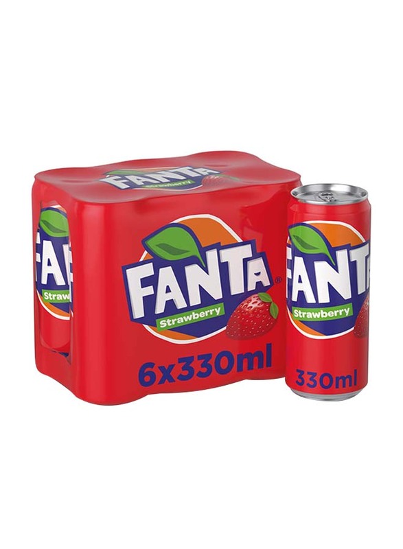 

Fanta Strawberry Soft Drink, 6 Cans x 330ml