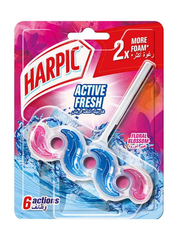 

Harpic Active Fresh Toilet Rim Block with Floral Blossom Scent, 35g