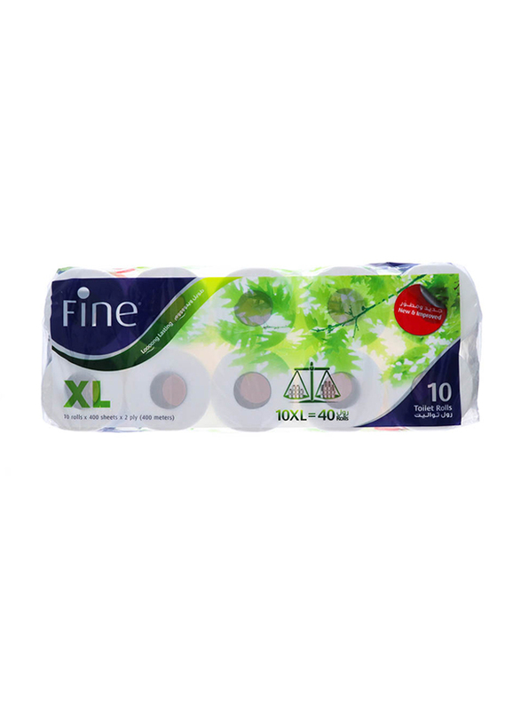 

Fine Extra Large Toilet Rolls, 10 Rolls x 400 Sheets x 2Ply