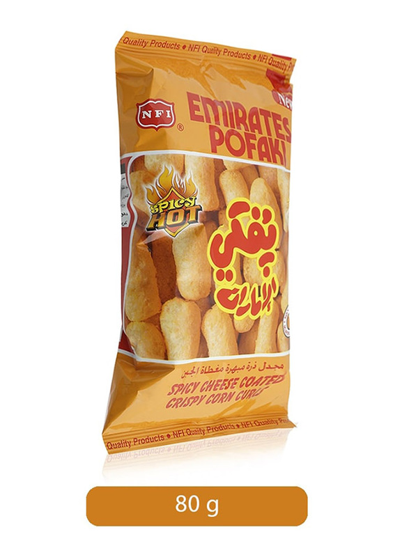 

Emirates Pofaki Spicy Cheese Coated Crispy Corn Curls, 80g