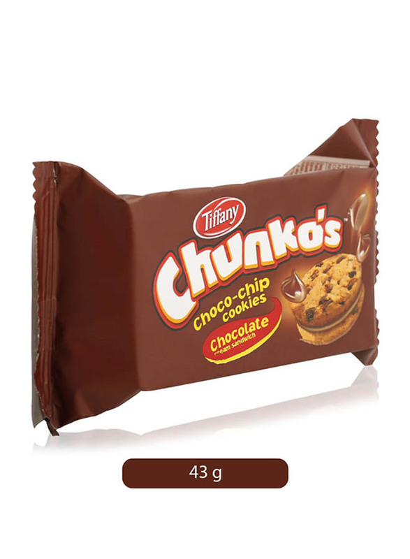 

Tiffany Chunko's Chocolates Cream Choco-Chips Sandwich Cookies, 43g