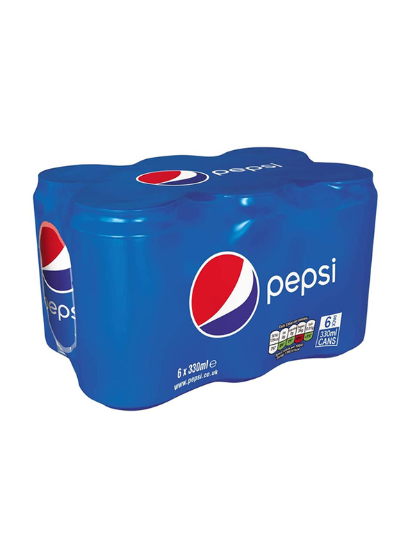 

Pepsi Regular Soft Drink, 6 Cans x 330ml