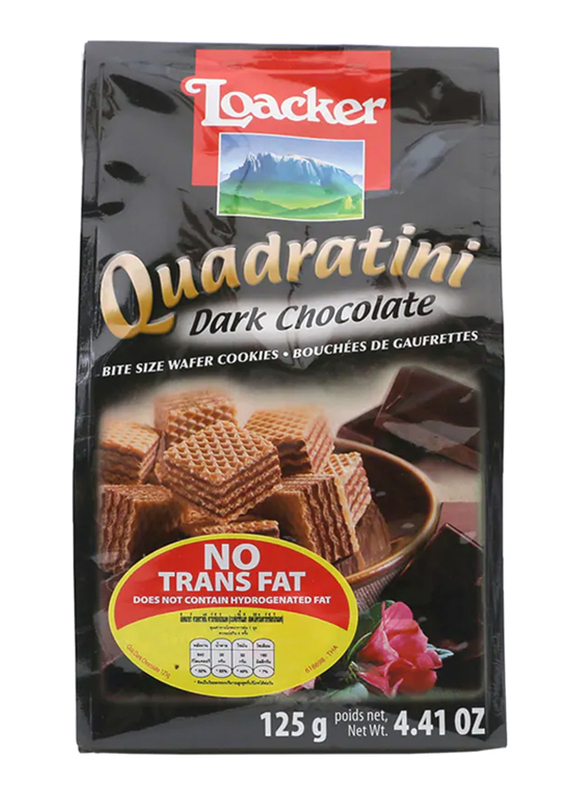 

Loacker Quadratini Dark Chocolate Bite Size Wafer Cookies, 125g