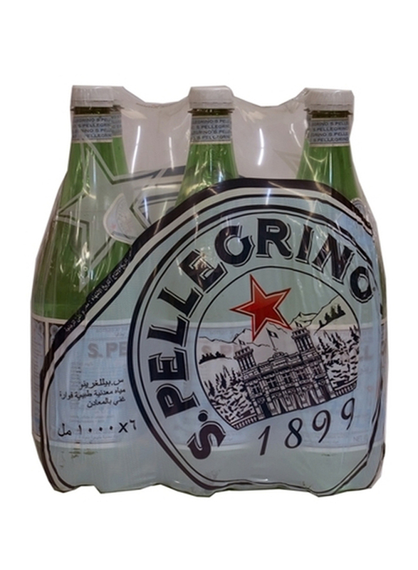 

San Pellegrino Natural Sparkling Mineral Water, 6 Bottles x 1 Liter