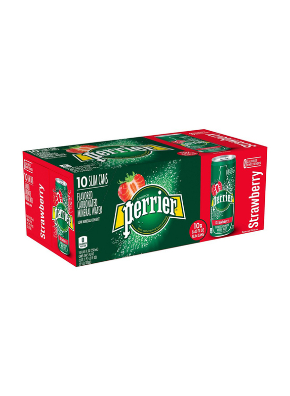 

Perrier Strawberry Flavored Sparkling Water, 10 Can x 250ml