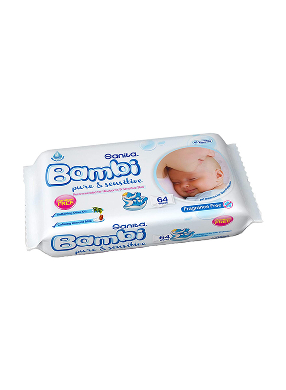 

Sanita 64-Sheets Bambi Pure & Sensitive Baby Wipes