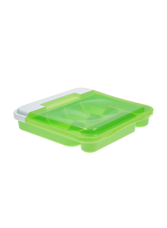 

Elianware 5 Compartment Cutlery Tray with Cover, Green