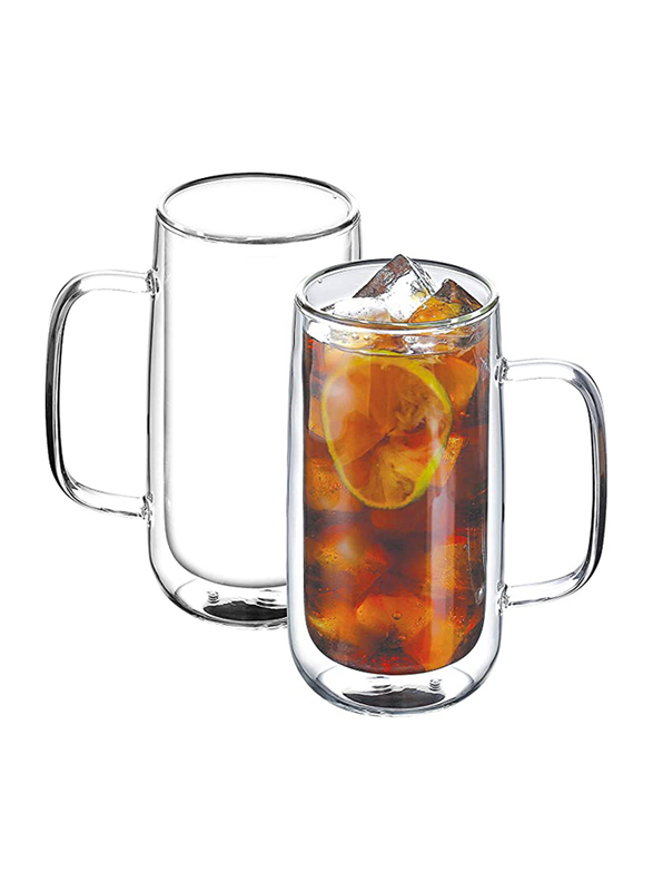 

Neoflam 400ml 2-Piece Double Wall Glass Mugs, Clear