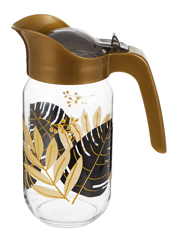 

Hane 1000ml Golden Leaf Patterned Water Jug 1000Cc, Multicolour