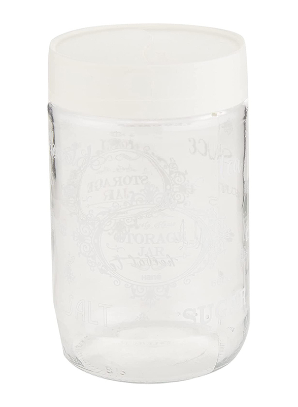 

Hane Retro Patterned Storage Jar, 660ml, Clear