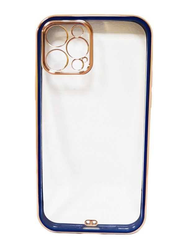 

Apple iPhone 12 Pro Silicone Shockproof Protective Mobile Phone Case Cover, Blue/Clear