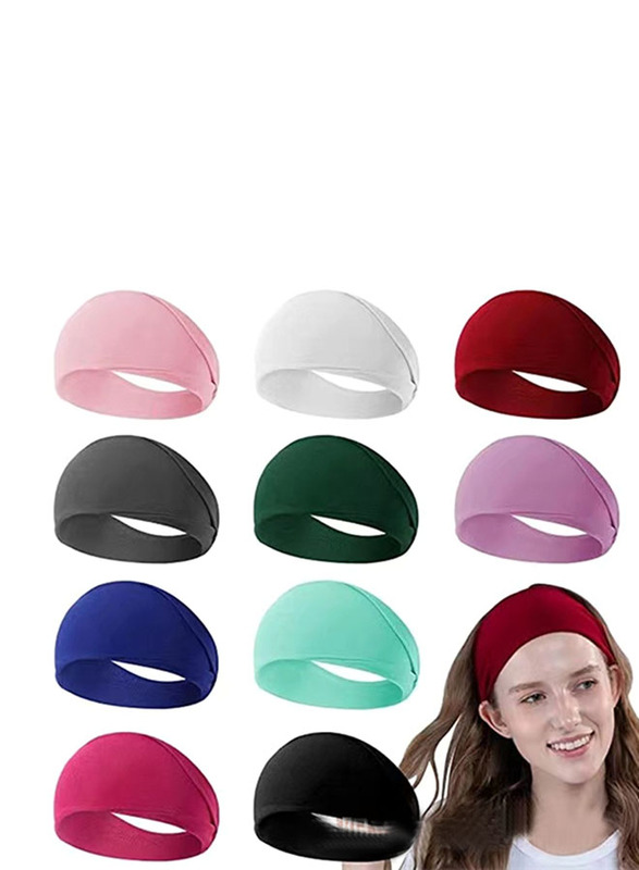 

Lightweight Elastic Printed Sweatbands Headbands for Women/Girls, Assorted Colour, 3-Pieces