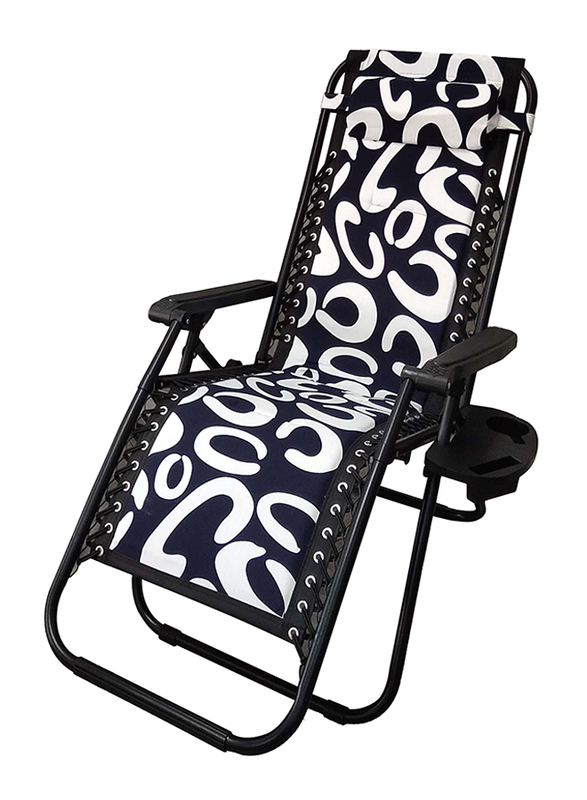 

Recliner Beach Chair, Navy Blue/Black