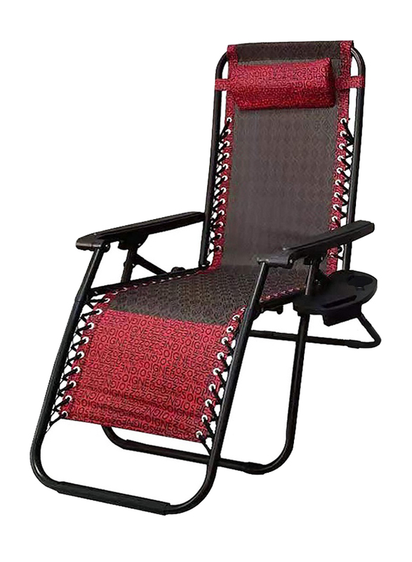 

Recliner Beach Chair, Red/Black