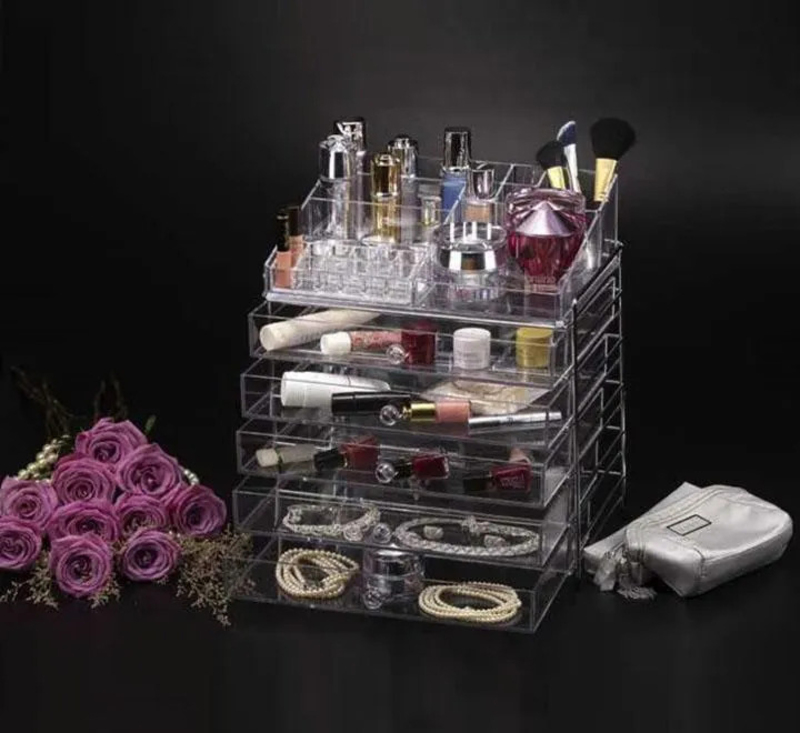 

Acrylic 4-Drawer Makeup Organizer Jewellery Box, Extra Large, Transparent