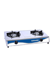 Sonashi Double Gas Stove, SGB-208S, Silver