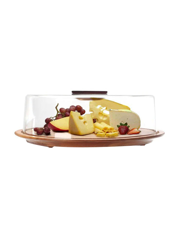 

Billi Wood Round Cheese Dome with Acrylic Cover , ACA-913CE, Brown