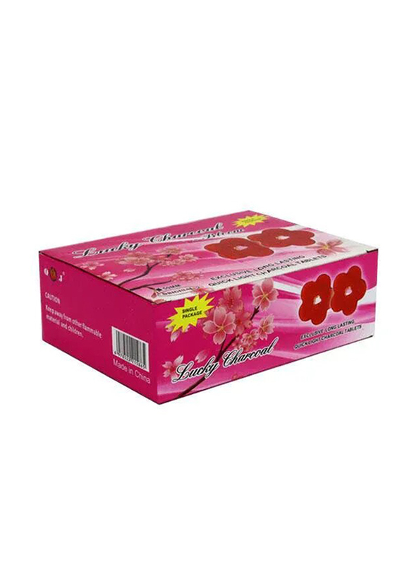 Lucky 20-Piece 50mm Flower Shaped Quick Light Charcoal Tablets, Black