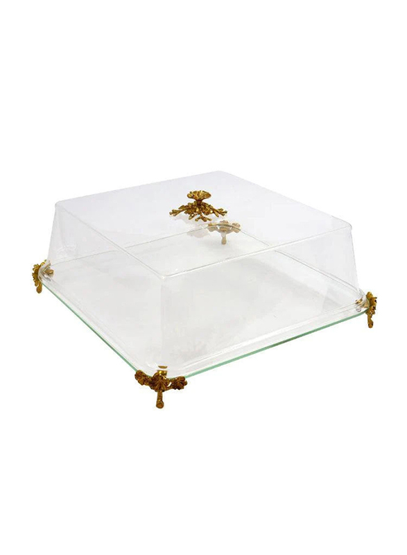 

Alpenberg 35cm Acrylic Square Display Cake Plate with Dome, CD-6483, Clear