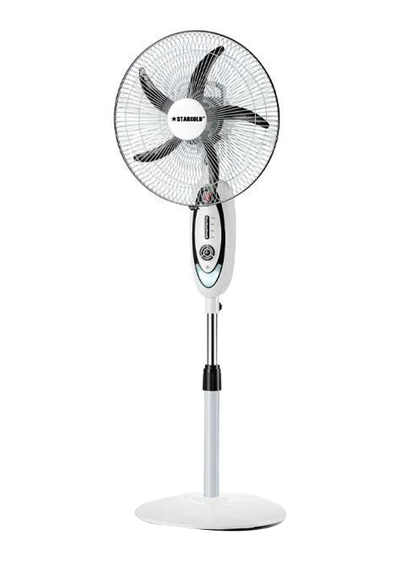 Stargold 16-Inch Rechargeable Stand Fan, 35W, SG-4038, White/Black